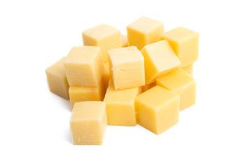 cheese cubes isolated