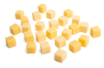 cheese cubes isolated
