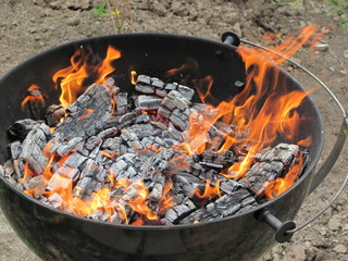 cooking on fire