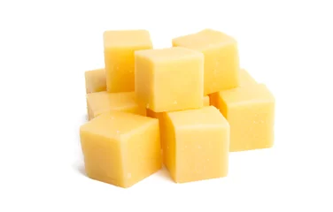Fotobehang cheese cubes isolated © ksena32