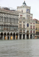 Fototapeta na wymiar Venice in Italy during tide and Saint Mark square under water