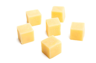 cheese cubes isolated
