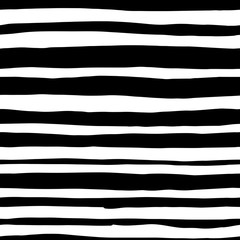 Horizontal stripes background. Vector seamless hand-drawn pattern and monochrome minimalistic scandinavian style. Ideal for printing on textiles, fabrics, packaging