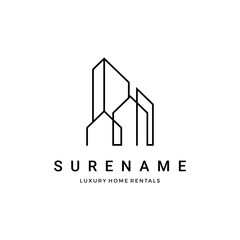 Real Estate and Mortgage Geometric Line art Logo Design Inspiration custom logo design vector