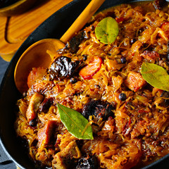 A real Polish 'Bigos,'after an old recipe with dried plums and wine.