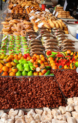 sweets typical of southern Italy with sweet almonds and cannoli