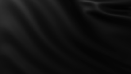 Large Black Flag fullscreen background in the wind