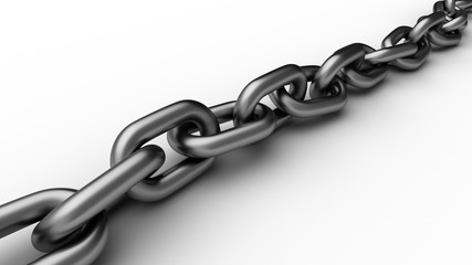 Obraz premium Metal chain isolated on white background. 3D-rendering.