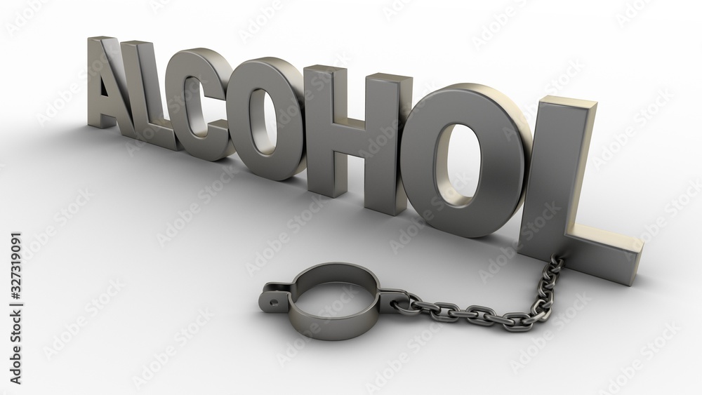 Poster mortgage text with chain and shackles isolated on a white background. 3d-rendering.