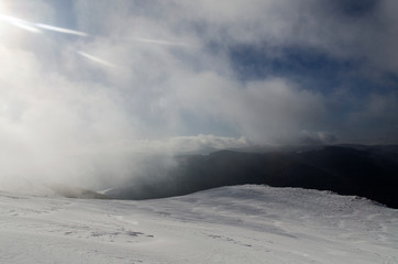 Połonina wetlińska w zimowej szacie