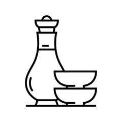 Kitchen crockery line icon, concept sign, outline vector illustration, linear symbol.