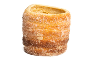 Czech trdelnik bun isolated