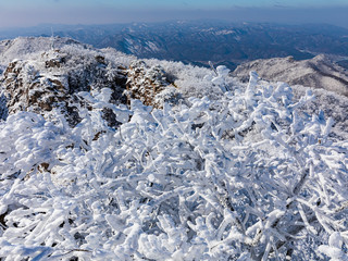 Winter snow scene at Daedunsan Provincial Park