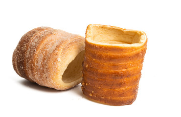 Czech trdelnik bun isolated
