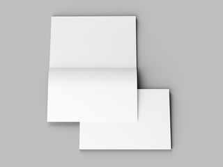 Open magazine with a glued binding. Vertical A4 format. 3d illustration.