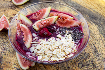 Fresh figs, oats with Acai bowl