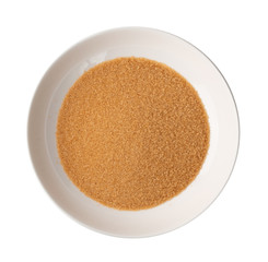 Raw Brown Cane Sugar Isolated on White Background