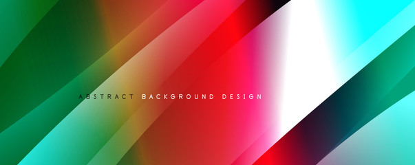 Wave liquid style lines with shadows and light on gradient background