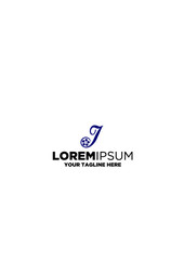 Obraz premium Letter J Roll Film Logo