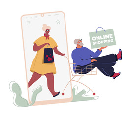 Senior Couple Shopping Online