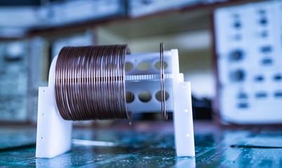 Close-up large and small coils