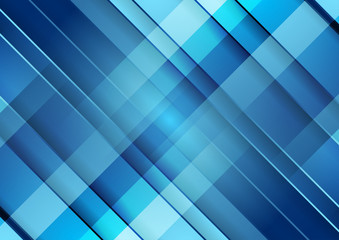 Bright blue tech geometric minimal graphic design. Abstract futuristic cyan background. Vector illustration