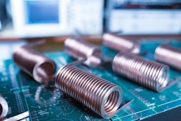 Close-up of twisted copper wire