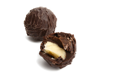 chocolate truffles isolated