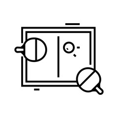 Ping pong line icon, concept sign, outline vector illustration, linear symbol.