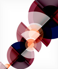Obraz premium Abstract background, circle and triangle design round shapes overlapping. Geometric trendy template. Vector Illustration For Wallpaper, Banner, Background, Card, Book Illustration, landing page