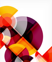 Obraz premium Abstract background, circle and triangle design round shapes overlapping. Geometric trendy template. Vector Illustration For Wallpaper, Banner, Background, Card, Book Illustration, landing page