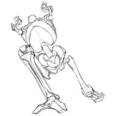 Sketch of skeleton in movement