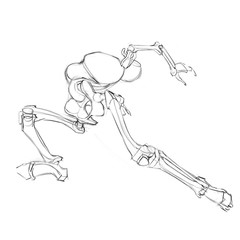 Obraz na płótnie Canvas Skeleton bending sketch