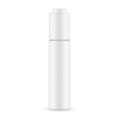 Cosmetic bottle mockup, front view, isolated on white background. Vector illustration