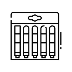 Office supplies line icon, concept sign, outline vector illustration, linear symbol.