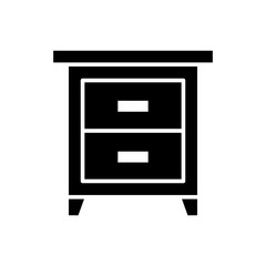 Bedside table icon vector