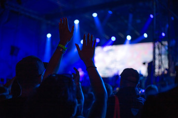 Obraz premium youth dancing at a concert at night