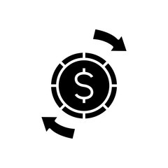 Exchange black icon, concept illustration, vector flat symbol, glyph sign.