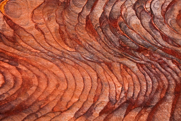 Patterns in the stone in Petra Jordan, closeup