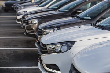 Cars For Sale Stock Lot Row.