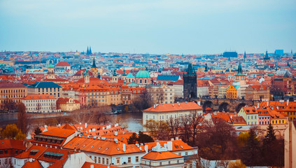 Fototapeta na wymiar View on the Prague city, Czech Republic