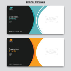 Vector abstract design web banner template. Web Design Elements - Header Design. Abstract geometric web banner template on grey background.Modern banner.