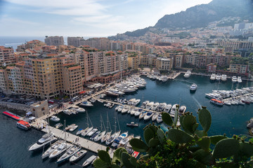 Precious apartments and harbor with luxury yachts in the bay,Monte Carlo,Monaco,Europe