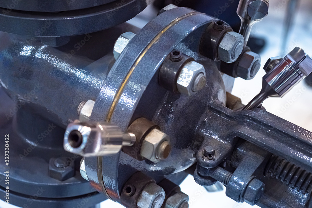 Poster metalworking. lathe. equipment for metal processing. fragment of a machine for processing metal prod