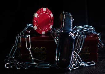 smart watch on wood box