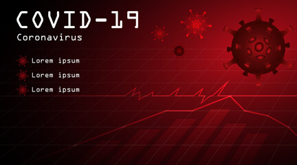 Red corona vilus or covid 19 concept vector illustration