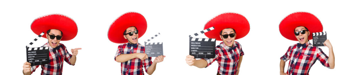 Funny mexican with sombrero in funny concept