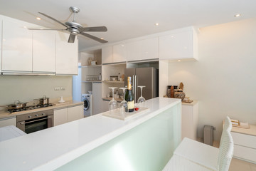 luxury interior kitchen with white space