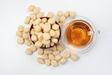 Ampalang snack fish ball a favourite Sabah Borneo food with cup of tea