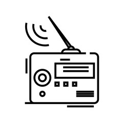 Radio line icon, concept sign, outline vector illustration, linear symbol.